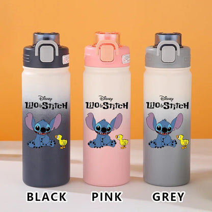 Disney Lilo Stitch Gradient Thermos Cup Outdoor Sports Fitness Portable Leak-proof Camping Cartoon Animation Cycling Kettle Gift
