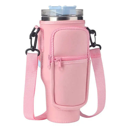 Water Bottle Carrier Bag for Stanley 40oz Tumbler with Handle Water Bottle Holder with Adjustable Shoulder Strap with Pocket