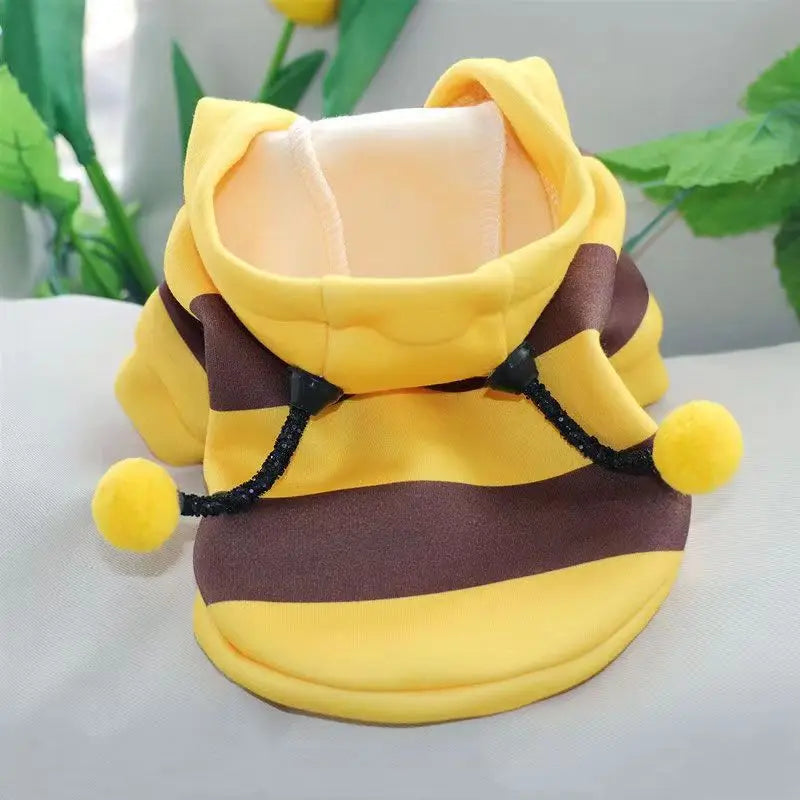 Bee Pet Puppy Coat – Fleece Hoodie Outfit for Small Dogs