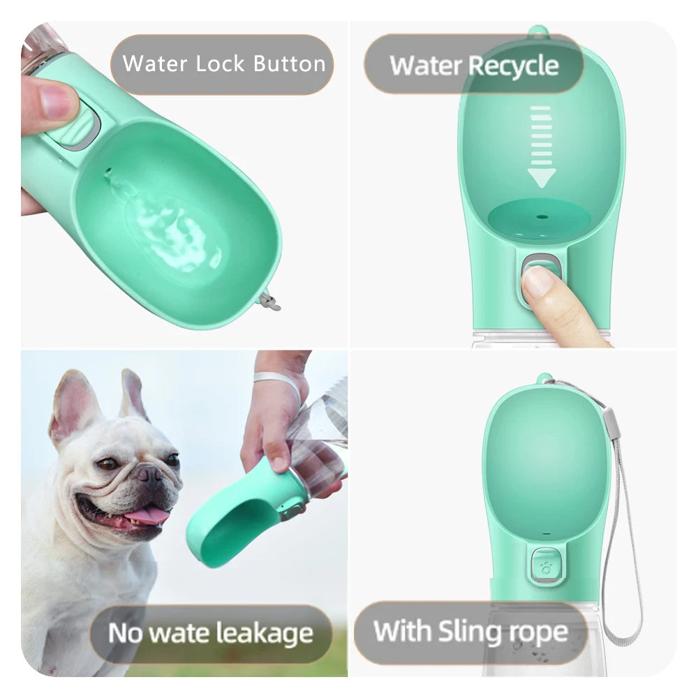 Portable Dog Water Bottle – Travel Drinking Bowl for Dogs & Cats