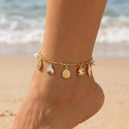 Bohemia Multilayer Rice Bead Anklet Set