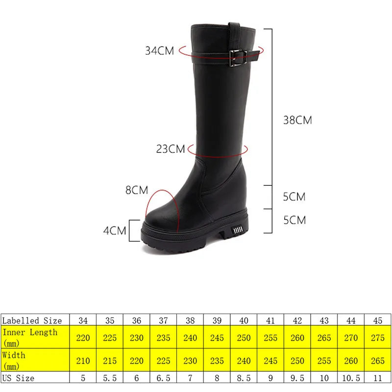 Fujin 10cm Knee High Boots for Women Motorcycle Boots