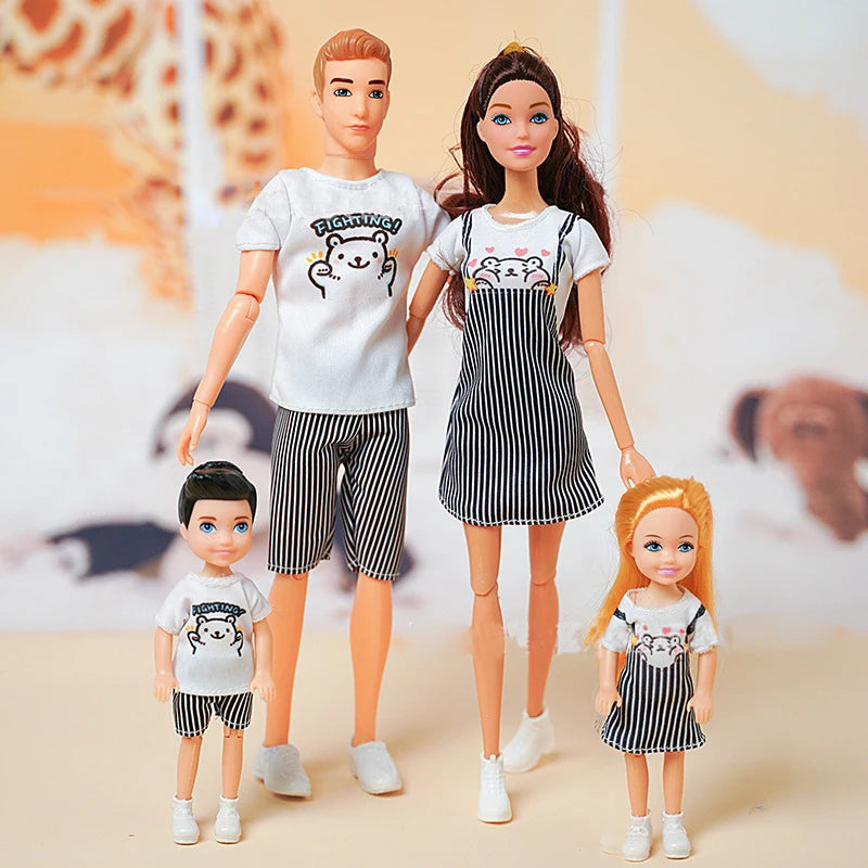 4pcs Family Dolls Ken & Wife Playset