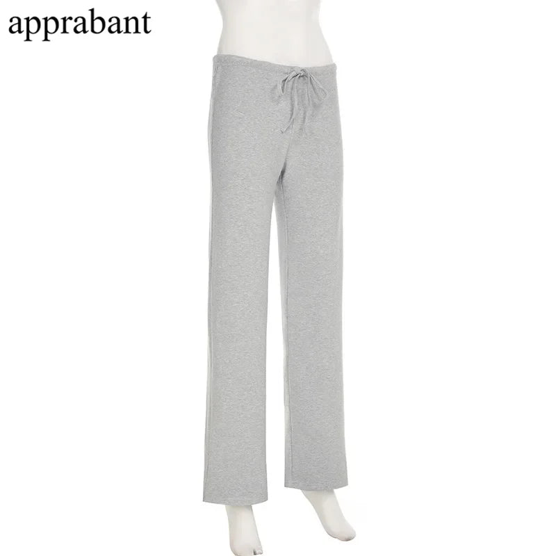 Drawstring High Waist Trousers Set