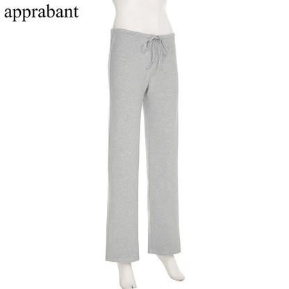 Drawstring High Waist Trousers Set