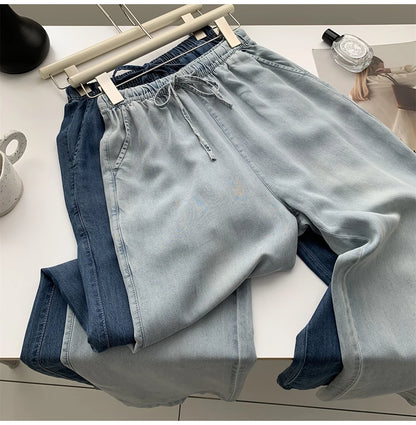 Thin Ice Silk Denim Pants for Women