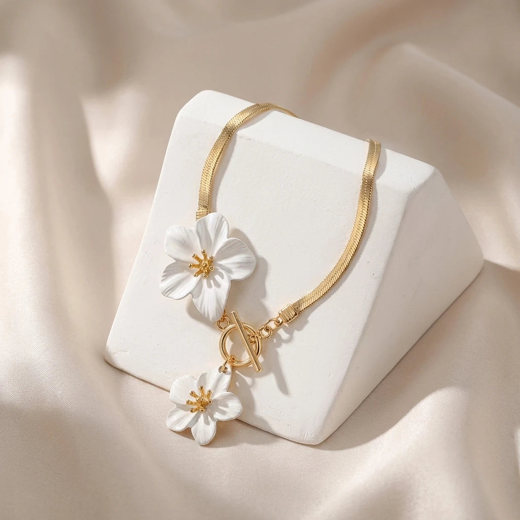 Fashion Metal Flower Pendant Anklet