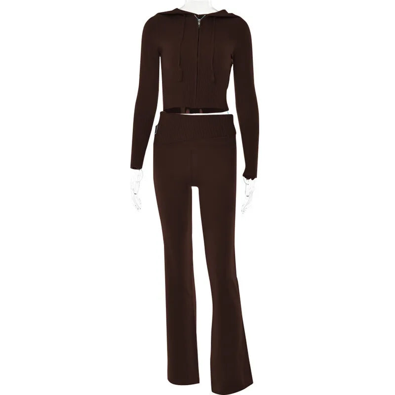 Apprabant Rib Knitted Two Piece Set
