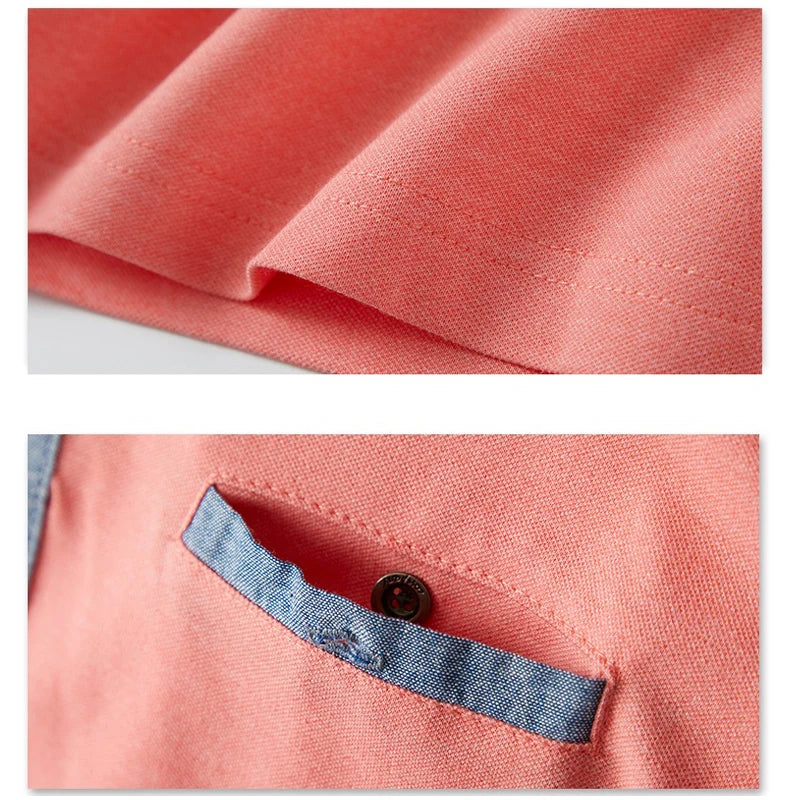 Men Solid Pocket Short Sleeve