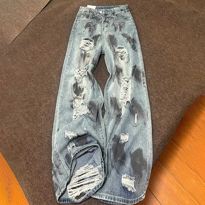 Dirty Ripped Holes Jeans Women