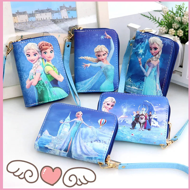 Kawaii Disney Frozen Elsa Girls wallet Cartoon Disney Princess Anna Anime Woman wallet Storage bag kids toy Christmars gifts