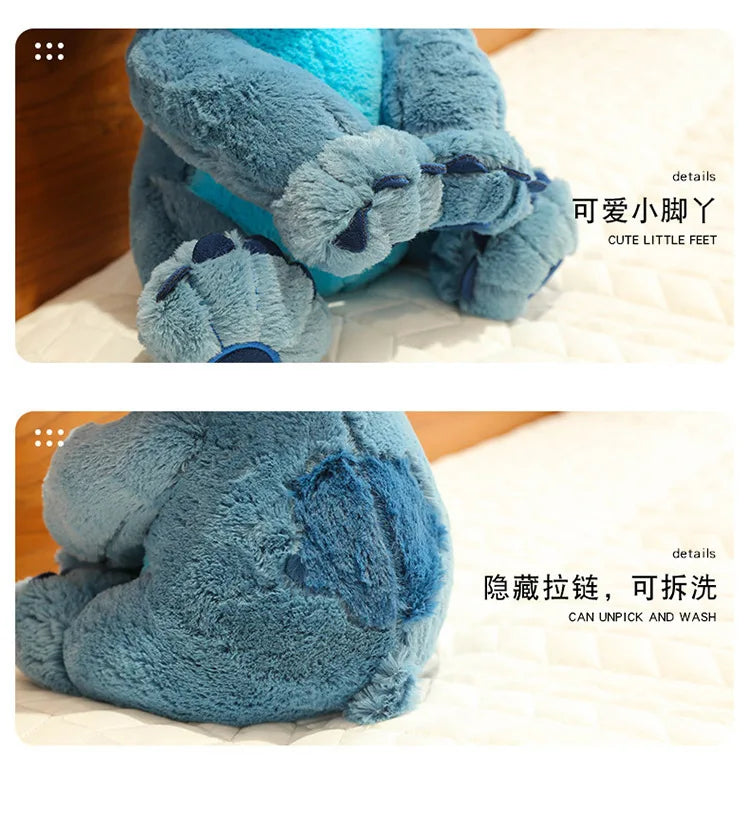 60cm Disney Stitch Plush Toy Doll Anime Lilo & Stitch Sitting Stitch Cartoon Stuffed Doll Children's Comforting Pillow Kids Gift