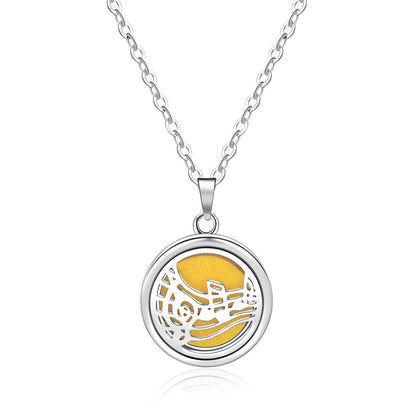 Open Round Hollow Perfume Box Necklace