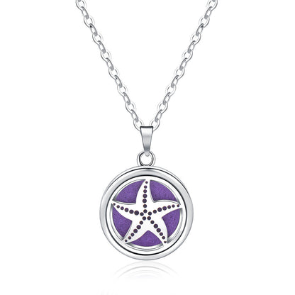 Open Round Hollow Perfume Box Necklace