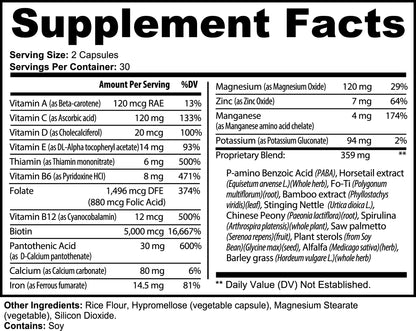 Hair, Skin, and Nails Essentials – Beauty Support Supplement with Biotin, Vitamins, Minerals, and Herbal Extracts for Stronger Hair, Glowing Skin, and Healthier Nails