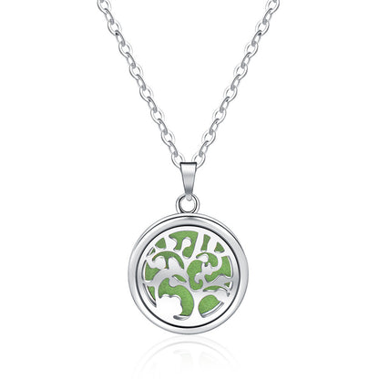 Open Round Hollow Perfume Box Necklace