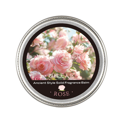 Antique Style Solid Perfume Balm – Long-Lasting Natural Fragrance in 12g Tin, Available in Osmanthus, Camellia, Freesia, and Rose No Man’s Land